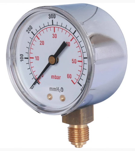 Манометр газовый Watts MG 63 (1/4",60мбар)