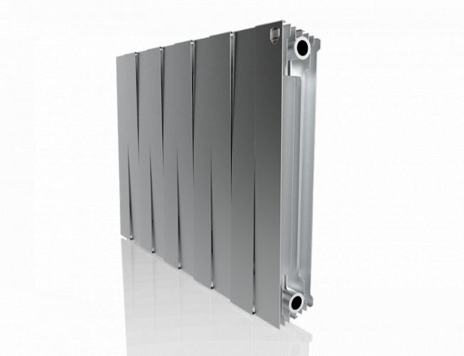 Биметаллический радиатор Royal Thermo Pianoforte 500 VD 10 секц. Silver Satin