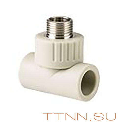 Тройник РосТурПласт PN25 комбинированный, наруж. резьба 50х1 1/2" арт.11003