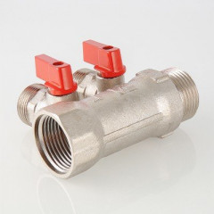 Коллектор с отсекающими кранами Valtec 1"х3 выхода Евроконус 3/4 VTc.580.NE.0603