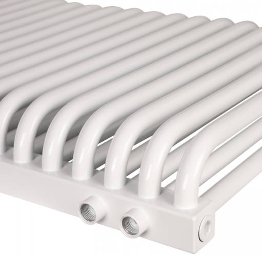 Стальной трубчатый радиатор 2-колончатый Rommer RST 2050/26 нижнее правое подключение RAL9016