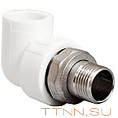 Угольник РосТурПласт с американкой для радиатора, наруж. резьба 20х3/4&quot; арт.14626