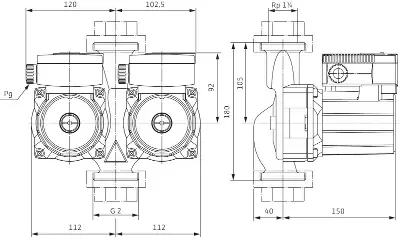 Циркуляционный насос Wilo TOP-SD 40/ 7 EM PN6/10