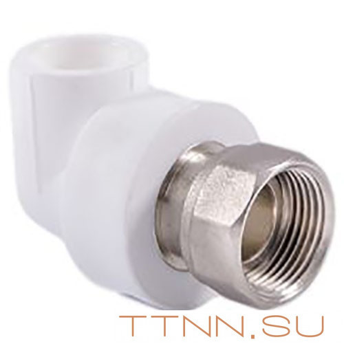 Угольник РосТурПласт с накидной гайкой на метал. штуцере 25х3/4" арт.14267