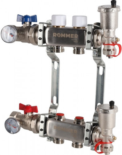 Для отопления Rommer 1"/3/4"x2 с запорными клапанами (RMS-3210-000002)