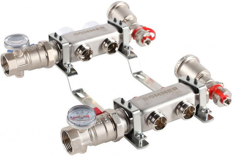 Для отопления Rommer 1"/3/4"x2 с запорными клапанами (RMS-3210-000002)