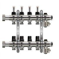 Коллекторная группа TIM KCS1003 3 выхода без кранов нержавеющая сталь
