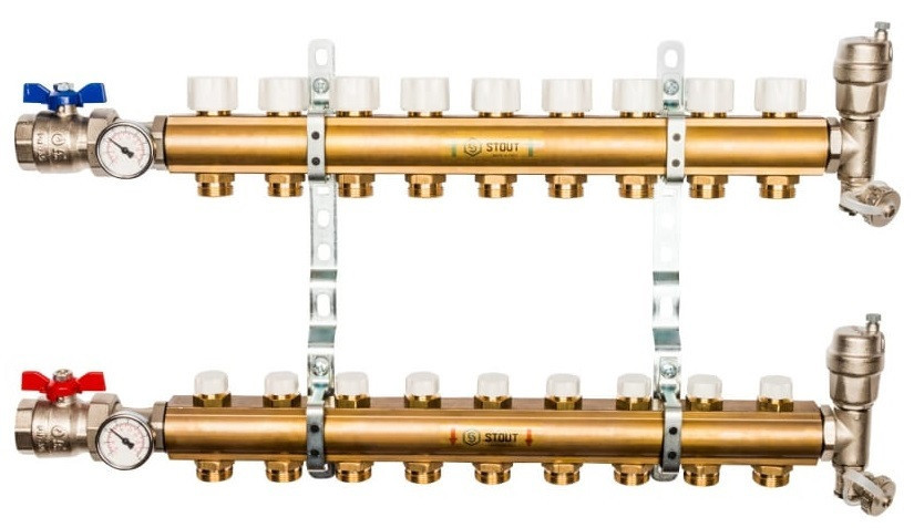 Коллектор регулируемый для теплого пола STOUT SMB 0468 000009