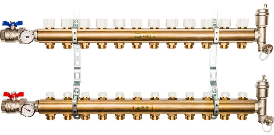 Коллектор регулируемый для теплого пола STOUT SMB 0468 000012