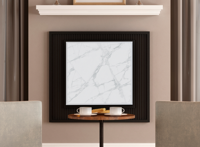 Отопительная панель STOUT WHITE STONE SCT 60*60 белый гранит / белый корпус