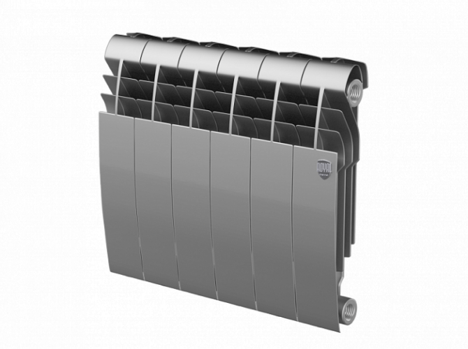 Биметаллический радиатор Royal Thermo Biliner 350 VD 6 секц. Silver Satin