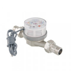 Счетчик воды Valtec VLF-15U-I универсальный с импульсным выходом cо сгонами 1/2", 80 мм (NEW)