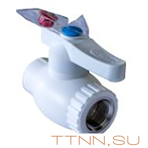 Кран РосТурПласт шаровой полнопроходной с внутр. резьбой на выходе  20х1/2" арт.16207