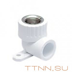 Угольник РосТурПласт PN25 комб. с креплением (водорозетка), внутренняя резьба 20х3/4&quot; арт.15104