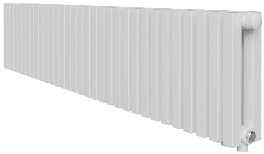 Стальной трубчатый радиатор 2-колончатый Royal Thermo Shift Q30 VC2030 - 38 секц. RAL9016, нижнее 1/2