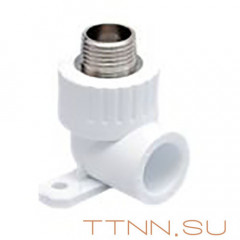 Угольник РосТурПласт PN25 комб. с креплением (водорозетка), наружная резьба 25x1/2&quot; арт.15109