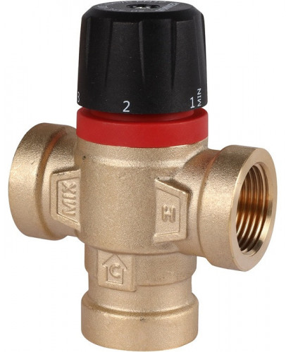 Смесительный клапан Rommer 3/4" ВР 35-60°С KV 1,6 (RVM-0112-166020) боковое смешивание