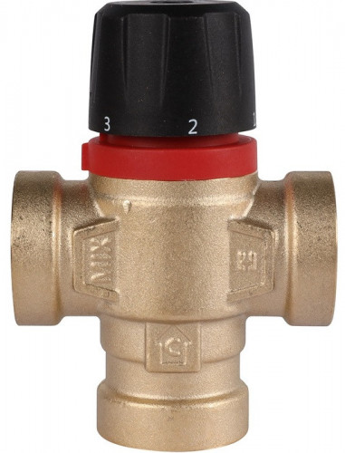 Смесительный клапан Rommer 3/4" ВР 35-60°С KV 1,6 (RVM-0112-166020) боковое смешивание