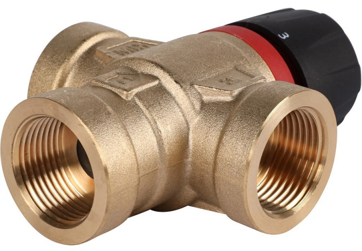 Смесительный клапан Rommer 3/4" ВР 35-60°С KV 1,6 (RVM-0112-166020) боковое смешивание