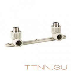 Угольник РосТурПласт PN25 комб. с креплением двойной (под смеситель) наружная резьба 20х1/2&quot; арт.11057