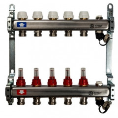 Коллекторный блок STOUT 1&quot;х5х3/4 с расходомерами