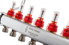 Для отопления Royal Thermo 1&quot; ВР-3/4&quot; НР, 11 выходов с расходомерами, нерж. (RTE 52.111)