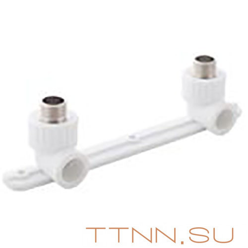 Угольник РосТурПласт PN25 комб. с креплением двойной (под смеситель), наружная резьба 20х1/2" арт.10703