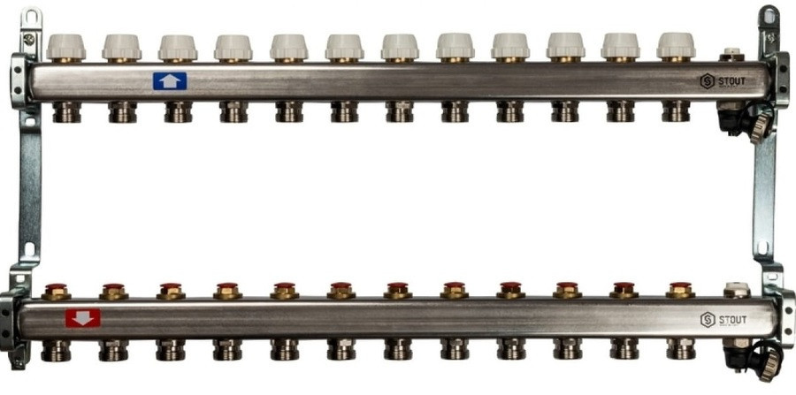 Коллектор с запорными клапанами STOUT SMS-0932-000012