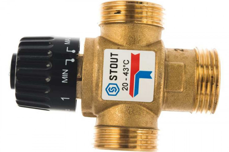 Смесительный клапан STOUT 1 НР 20-43°С KV 2,5 м3/ч