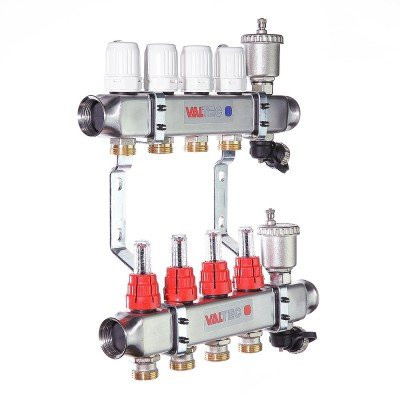 Коллекторный блок Valtec 1", 4 x 3/4" евроконус VTc.586.EMNX.0604