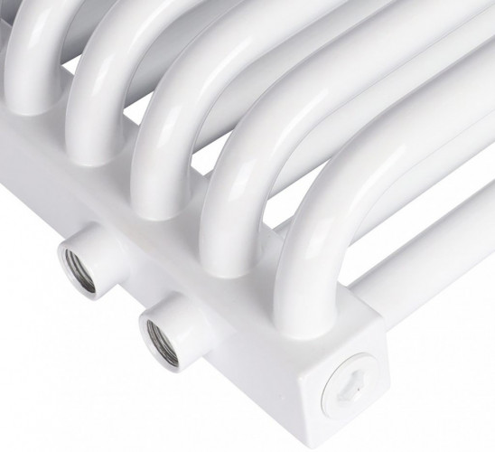 Стальной трубчатый радиатор 2-колончатый Rommer RST 2030/10 нижнее правое подключение RAL9016