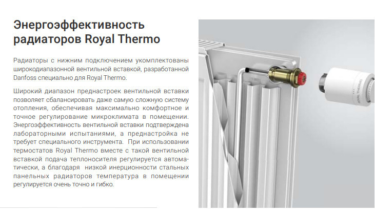 Стальной панельный радиатор Тип 20 Royal Thermo VENTIL HYGIENE 20-300-2100