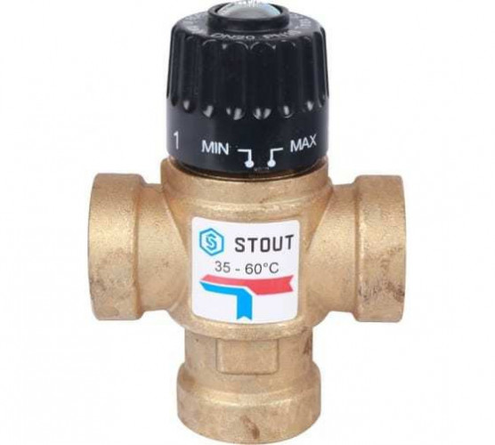 Смесительный клапан STOUT 3/4 ВР 35-60°С KV 1,6 м3/ч