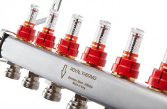 Для отопления Royal Thermo 1&quot; ВР-3/4&quot; НР, 9 выходов с расходомерами, нерж. (RTE 52.109)
