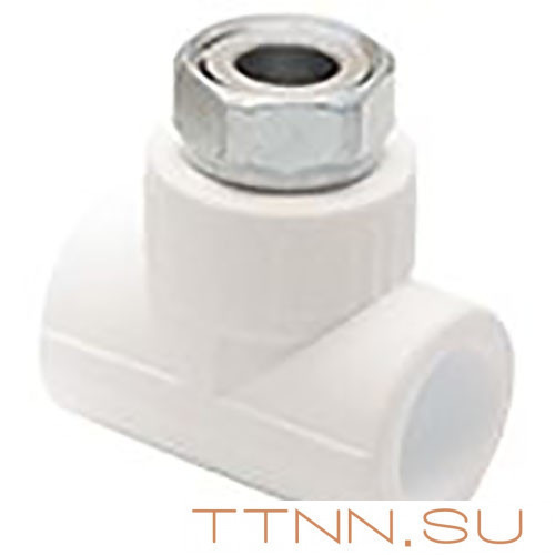 Тройник РосТурПласт с накидной гайкой на метал. штуцере 25x3/4"х25 арт.14271