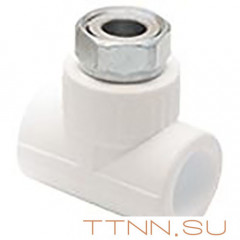 Тройник РосТурПласт с накидной гайкой на метал. штуцере 25x3/4&quot;х25 арт.14271