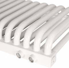 Стальной трубчатый радиатор 2-колончатый Rommer RST 2030/24 нижнее правое подключение RAL9016