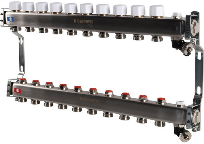 Для отопления Rommer 1"/3/4"x10 с запорными клапанами (RMS-3201-000010)