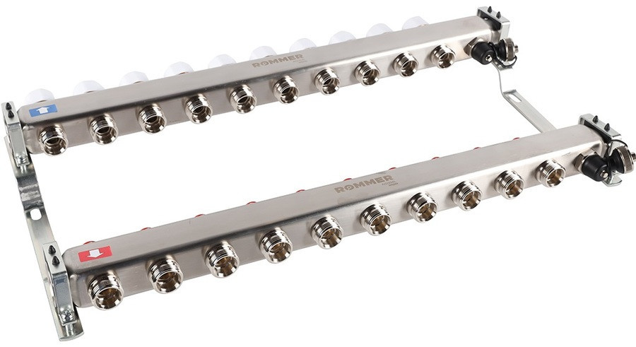 Для отопления Rommer 1"/3/4"x10 с запорными клапанами (RMS-3201-000010)