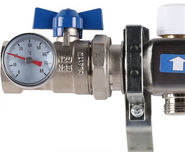 Для отопления Rommer 1"/3/4"x10 с запорными клапанами (RMS-3210-000010)