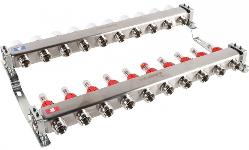Для отопления Rommer 1"/3/4"x10 с расходомерами (RMS-1200-000010)