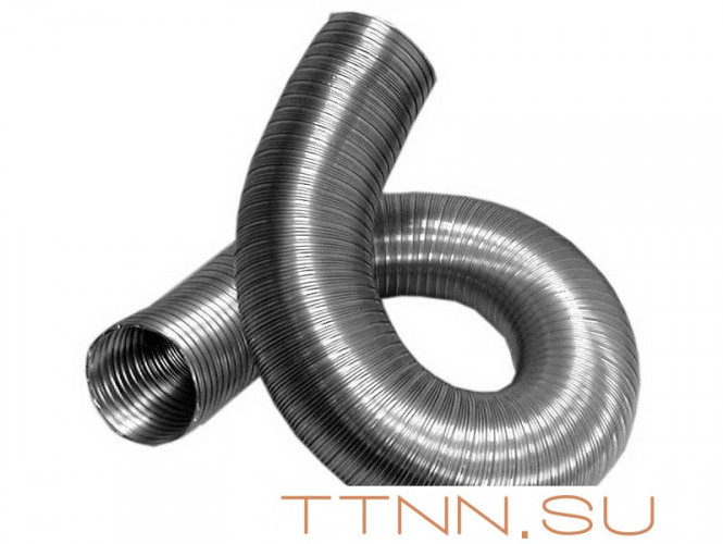 Газоход гофрированный d 100 мм (1м) из нержавеющей стали